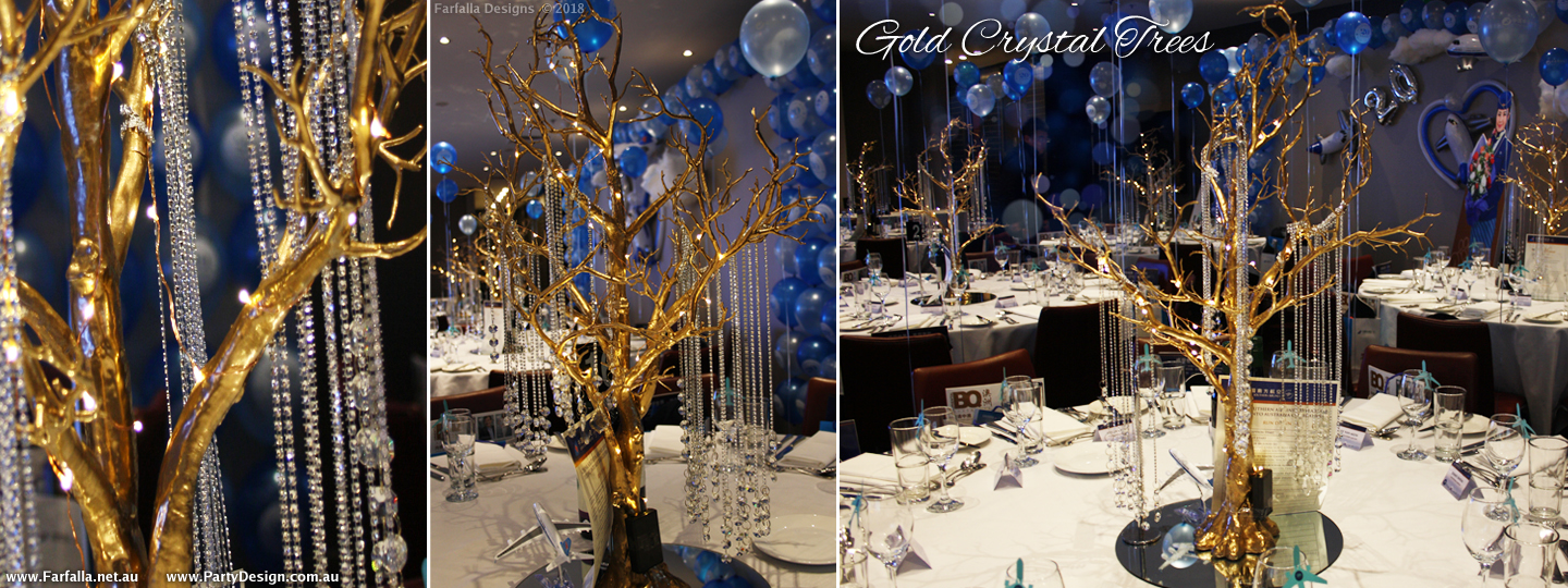 Gold Crystal Tree Centrepeices