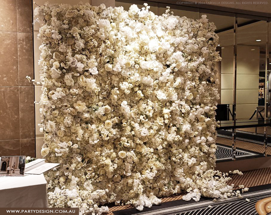 White Cherry Blossom Flower Wall