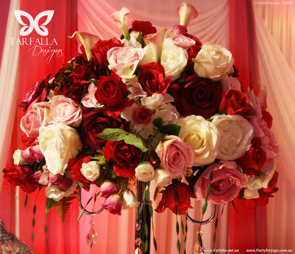 Photo 91.  <b>Pale Pink   Raspberry Red Floral Arrangement</b>