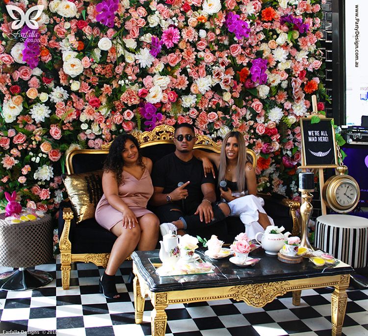 Photo 69.  <b>Black and Gold Sofa & Table, Flower Wall - The Park</b>