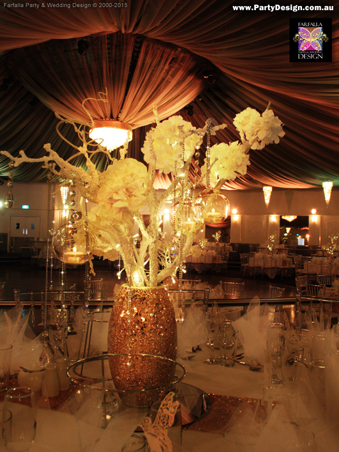 Photo 72.  <b>Rose Gold and White Hydrangeas</b>