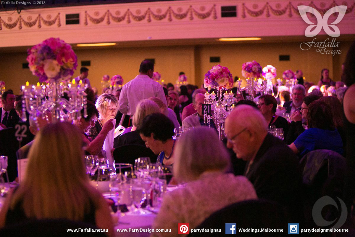 Photo 75.  <b>Melbourne Town Hall: Crystal Candelabras with Floral Tops</b>