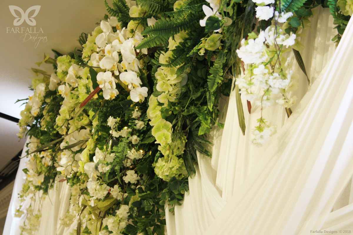 Photo 33.  <b>White Backdrop with Greenery</b>